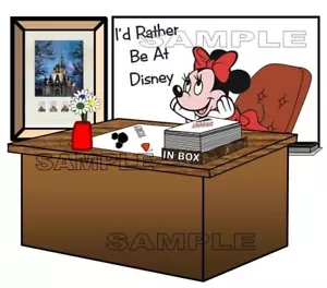 I'd Rather Be At Disney Minnie Mouse Office Disneyland Scrapbook Die Cut Piece - Picture 1 of 1