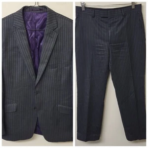 Traje Paul Costelloe Para Hombres 40S W32 L29.5 2 Piezas Gris Rayas Super 100s Lana - Imagen 1 de 20