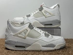 Zapatillas Jordan 4 blancas Oreos talla 11 Mid Top para hombre ligeras de uso - Imagen 1 de 14