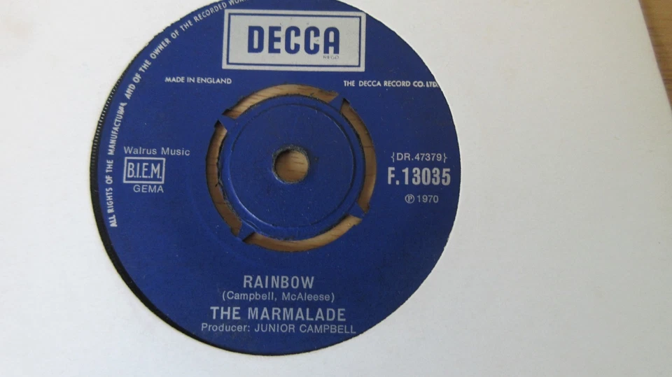 The Marmalade Rainbow 7" 1970 **VG+** - Image 1 of 1