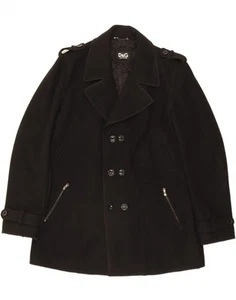 DOLCE & GABBANA Mens Pea Coat IT 56 3XL Black Virgin Wool Classic DI95 - Picture 1 of 4