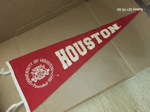 Vintage University of Houston Felt Pennant 30" - Picture 1 of 6