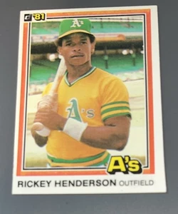 1981 Donruss #119 Rickey Henderson MISCUT - Foto 1 di 2