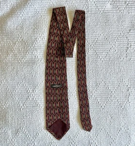 Valentino Cravatte Red Floral 100% Silk Tie Vintage 80s Vintage Made In Italy - Picture 1 of 6