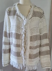 PINGPONG Women’s Fringe Knit Cardigan – Size L- Perfect For Layering - AS NEW ! - Picture 1 of 6