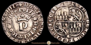 Reino de Castilla y León. Pedro I (1350-1368). 1 real. Coruña. (Bautista-529). - Foto 1 di 3