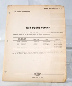 1954 Dodge Cars & Truck Exterior Color Samples 677 - Bild 1 von 6