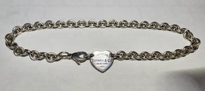 'Return to Tiffany' Tiffany & Co. Heart Choker 925 Silver 15" in Length 51.8g - Picture 1 of 7
