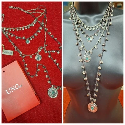 Collar Vintage UNO de 50 Axayacatl Multicapa Cuero Boho España Firmado Foto 1 de 4