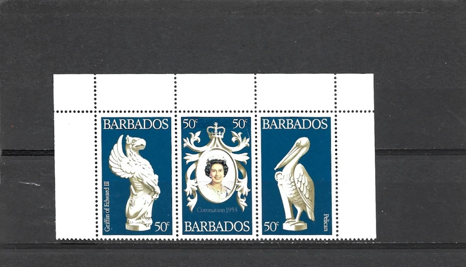 Barbados 1978 25 Aniversario de Coronación Tira Set de 3 MNH Foto 1 de 1