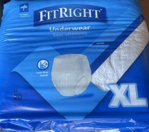 Fit Right by Medline Incontinence Pull ups Underwear Qty 20/56-68" Size XL - Picture 1 of 3