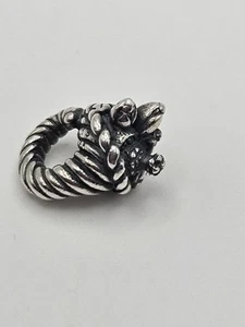 Authentic Trollbeads Sterling Silver Cornucopia Bead Charm Fall Thanksgiving - Picture 1 of 11