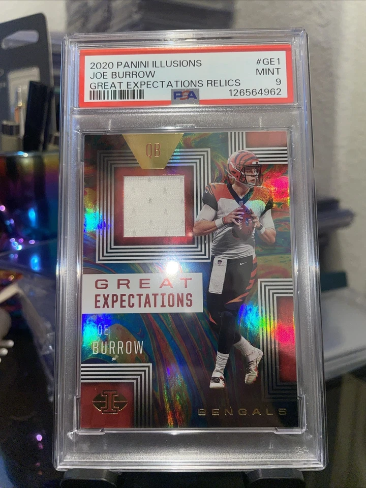 2020 Panini Illusions JOE BURROW RC GREAT EXPECTATIONS RELICS PSA 7 NM #GE1 - Image 1 of 2