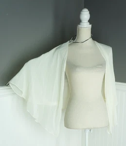 NWT SLNY Womens SIZE L / XL Chiffon Sheer Layering Shrug Bolero Jacket Ivory - Picture 1 of 5