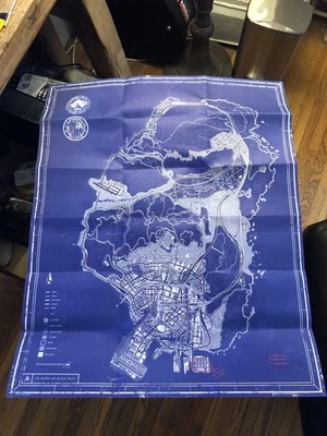 GTA V TPE Impresiones Azules Mapa Los Santos Nuevo UV Negro Luz Secretos  Foto 1 de 4