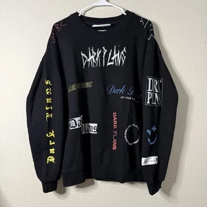 JK Attire Dark Plans Sweatshirt Men’s Medium Heavy Cotton Black - Picture 1 of 5