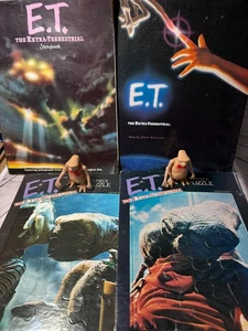 Lot Of Vintage E.T. Extra Terrestrial Merchandise - Puzzle Record Wind Up Book - Picture 1 of 7