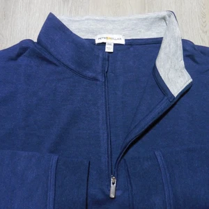 PETER MILLAR Mens 2XL XXL PULLOVER NAVY BLUE CROWN COMFORT 1/4 ZIP GOLF - Picture 1 of 14