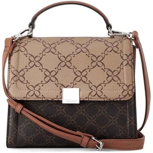 Nine West X5601 Mocha Logo Antionetta Top-Handle Crossbody - Picture 1 of 6