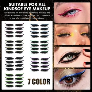 4 Pairs Lazy Eye Shadow Eyelash Patch Reusable Adhesive Eyelashes Waterproof - Picture 1 of 19