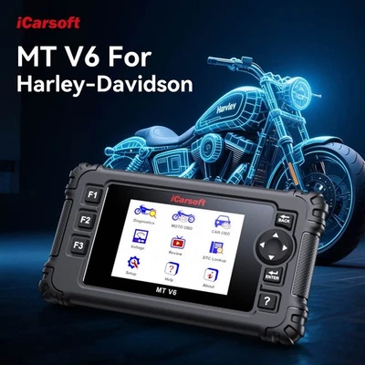iCarsoft MT V6 Diagnosegerät Scanner für Harley Davidson 4+6 Pin - Bild 1 von 4