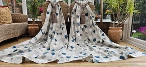 JOHN LEWIS FLORAL LINED CURTAINS 87" DROP BY 66" WIDTH - Picture 1 of 17