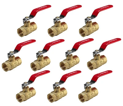 EFIELD 10 PCS 3/4 Inch Female Full Port 600WOG NPT Brass Ball Valve FIP Threaded - Image 1 of 4