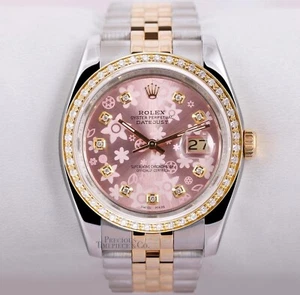 Rolex Datejust 116233 Jubilee 36mm Diamond Bezel Pink Floral Motif Dial - Picture 1 of 4