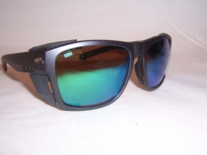 NEW COSTA DEL MAR KING TIDE 6 SUNGLASSES BLACK/GREEN MIRROR 580G POLARIZED $361 - Picture 1 of 8