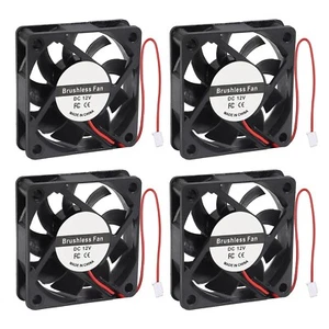 4 Stück 6010 DC 12V Lüfter 60X60X10Mm Brushless Lüfter Leise 60Mm Lüfter 2Pin Comput - Bild 1 von 6