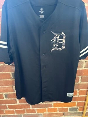 Detroit Tigers Black Camo True Fan Jersey Men's Sz L MLB Baseball - Image 1 of 4
