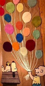 AMAZING “SNOOPY” PROTOTYPE HOOKED RUG ON BURLAP,WONDERFUL SIZE,COLORS&CONDITION! - Picture 1 of 8