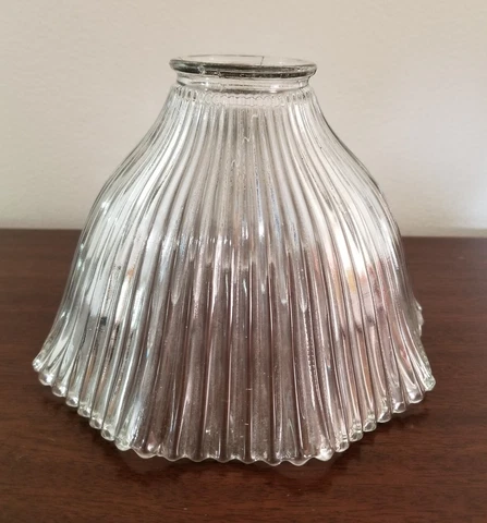 Antique Holophane Reflective Industrial Clear Glass Lamp Ceiling Light Shade #2 Cover