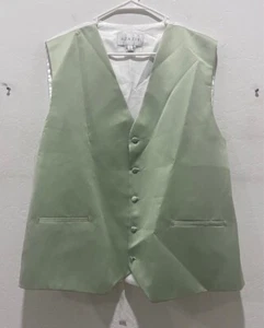 Azazie 5-Button Satin Vest Adult Size XL (pit-2-pit=25.5") Green & White NWOT - Picture 1 of 6