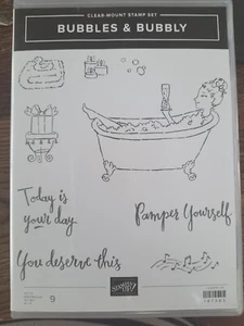 ¡Nuevo Stampin Up! Sello "BURBUJAS BURBUJEANTE" mimo/baño/pato difícil de encontrar #147383 - Imagen 1 de 5