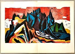 Original signierter CHARLES TRUB Farbholzstich Schweizer Künstler 1962 SPEKTRUM 15  - Bild 1 von 4