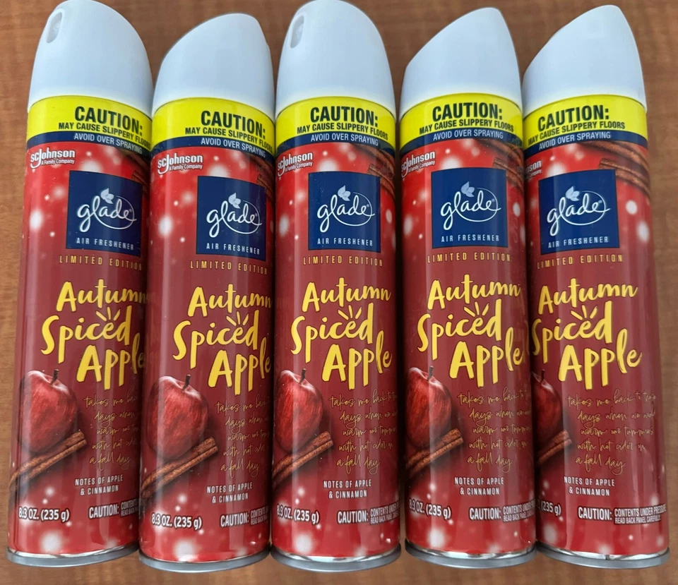 Glade Limited Edition Air Freshener Room Spray Autumn Spiced Apple 8.3 oz 5 pack