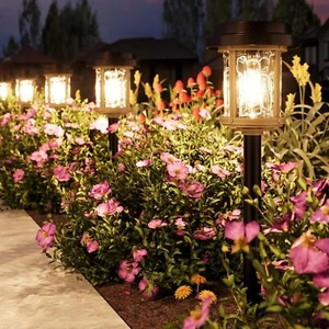 Warm White Solar Lights Outdoor, 4 Pack Solar Pathway Lights Outdoor, 15 LM LED - Picture 1 of 7