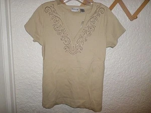 Chico's Monoquet Thurman Baumwolle Kurzarm T-Shirt Neu mit Etikett Chico's 1 S/M - Bild 1 von 2