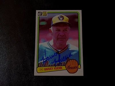 Harvey Kuenn Autographed 1983 Donruss Baseball Card #608 Brewers Vintage Auto NM - Image 1 of 2
