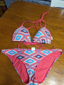 HOLLISTER Ladies Bathing Suit Size M Aztec Print  - Picture 1 of 4