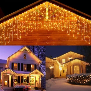 16.4 FT LED Christmas Fairy String Lights Outdoor Icicle Lamp Xmas Wedding Decor - Picture 1 of 18