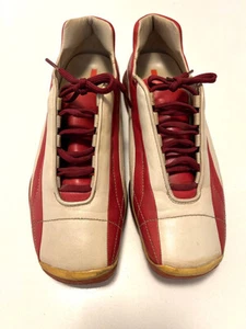 Vintage Leather Prada Bowling Shoes Made in Italy Red & Light Tan Size 9.5 US - Picture 1 of 13