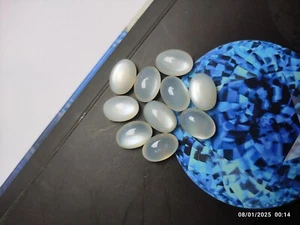 White Moonstone Oval Briolette Gems Cab Lot (10 Pcs) - 62.9 ct - Picture 1 of 5