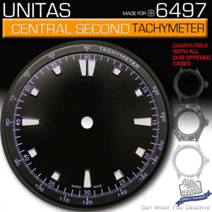 ZIFFERBLATT FÜR UHRWERK ETA UNITAS 6497 ZENTRALSEKUNDE - ODER KEIN SEKUNDENZEIGER, TACHYMETER! - Bild 1 von 5