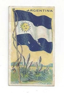VINTAGE T59 TOBACCO CARD ARGENTINA FLAGS OF ALL NATIONS CIRCA 1910 - Picture 1 of 2