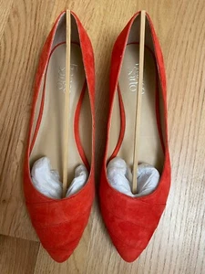 Franco Sarto Suede HILARIA Flats Sz 8.5 M Orange Ballerina Summer Boho - Picture 1 of 6