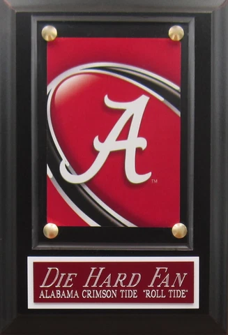 DIE HARD FAN ALABAMA CRIMSON ROLL TIDE LOGO CARD PLAQUE FOR YOUR MAN CAVE WALL Cover