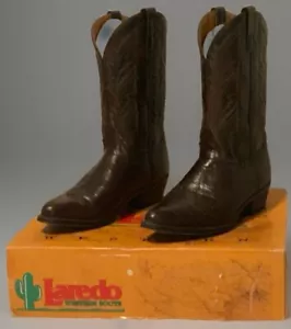 Stivali da cowboy western Laredo taglia 10 EW marrone scuro 12 stampa coccodrillo 68053 - Foto 1 di 15