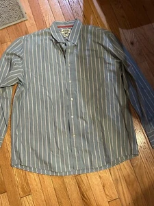 Camisa con botones American Eagle para hombre talla XXL azul blanco a rayas manga larga - Imagen 1 de 1